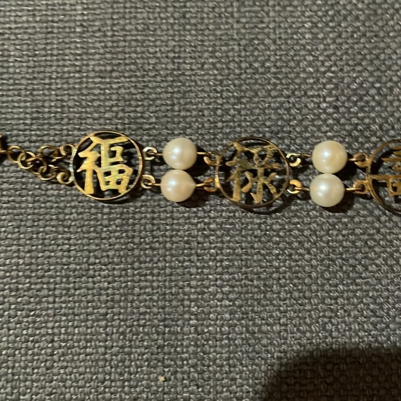 Vintage bracelet, gold plated with pearls - Picture 2 of 4
